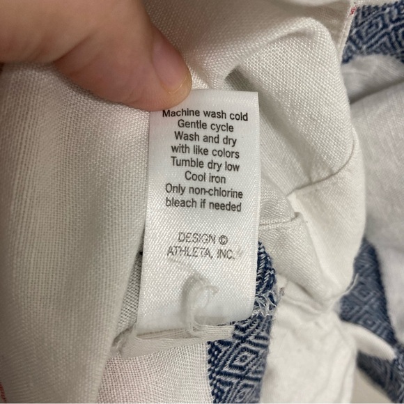 Athleta Women’s Navy and White Striped V-Neck Tunic Coverup Dress Size Large - Picture 11 of 13